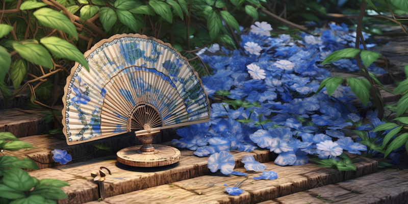 蓝色实拍扇子花簇台阶摄影照背景,高清,摄影图,摄影图片,图片大全,摄影图免费下载